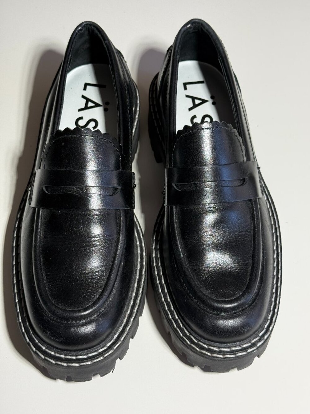 LAST All Leather with Chunky Lug Sole Women's Loafer Made in Portugal Sz 8.5/39